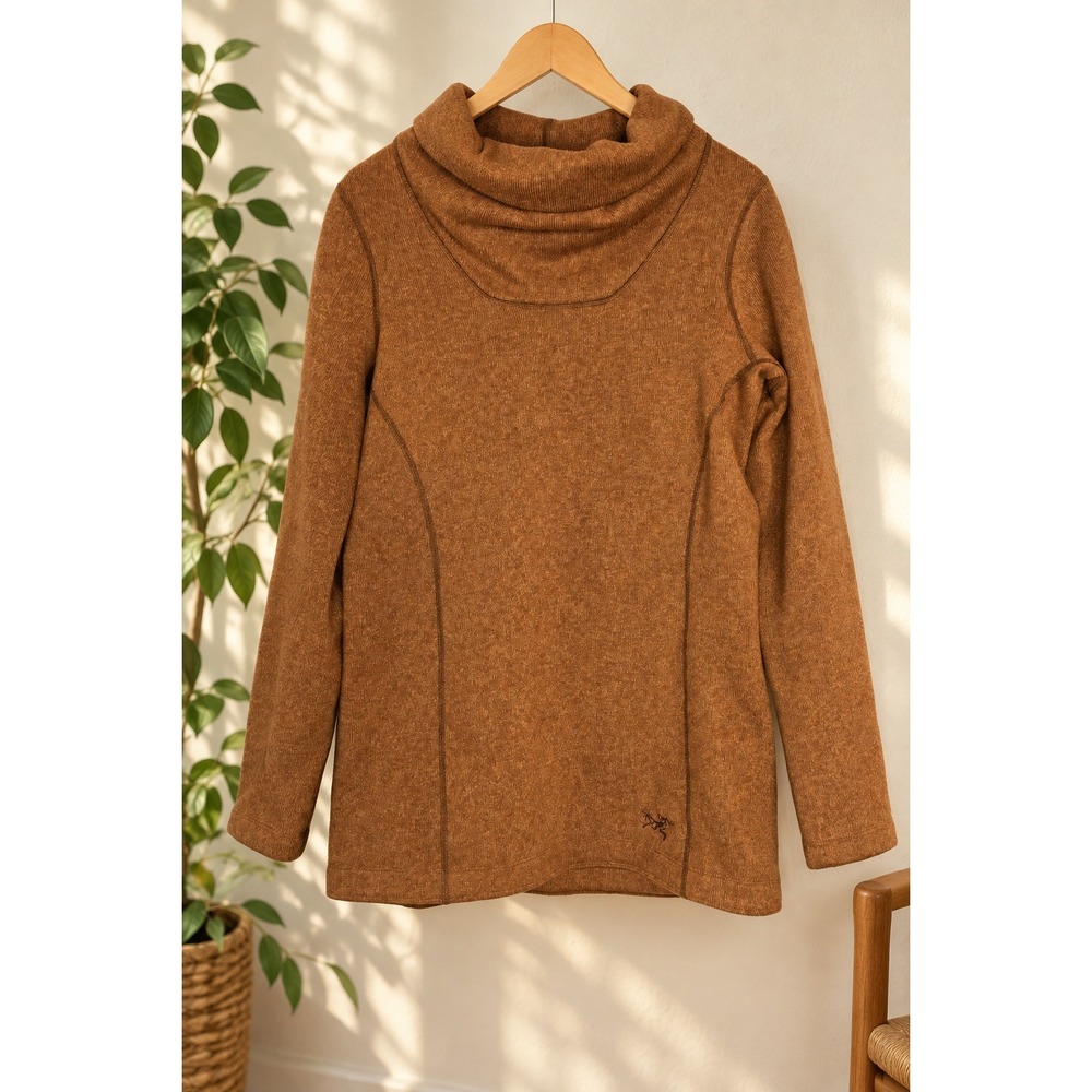 Arc'teryx Desira Cowl Neck Tunic Sweater Women's Medium Brown Heathered Pullover